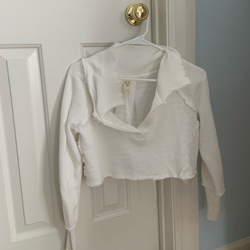 Free People Long Sleeve Cropped Sweater